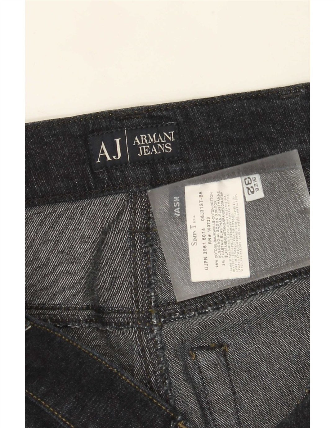 Blugi drepti pentru femei Armani L32 L34 Bumbac bleumarin