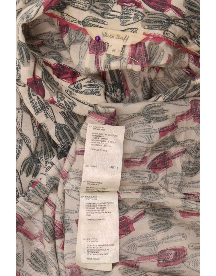 White Stuff pentru femei cu model abstract rochie cu mâneci 3/4, 8 UK, mic