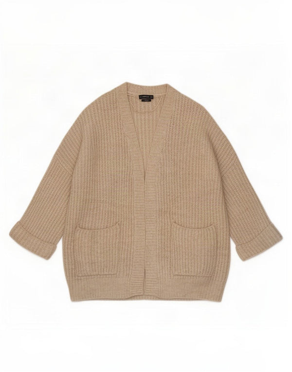 Pulover cardigan deschis supradimensionat pentru femei Zara UK 14 Bej mediu