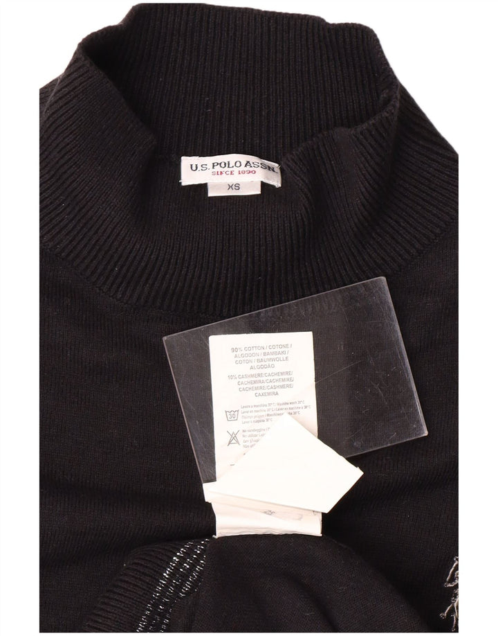 U.S. POLO ASSN. Pulover cu gât țestoasă pentru femei UK 6 XS bumbac negru