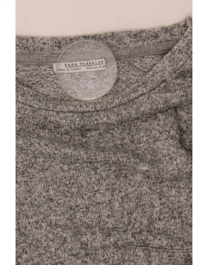 Tricou supradimensionat pentru femei Zara UK 10 mic, gri, viscoză