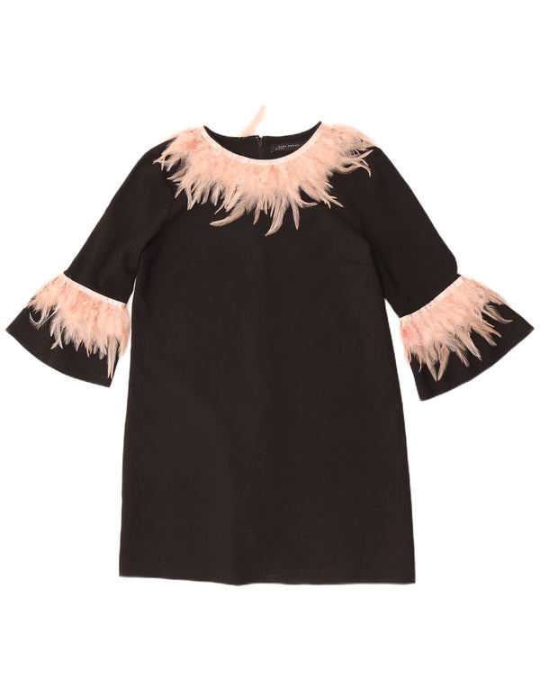 Rochie pentru femei Zara cu mâneci 3/4 din poliester mare negru UK 16