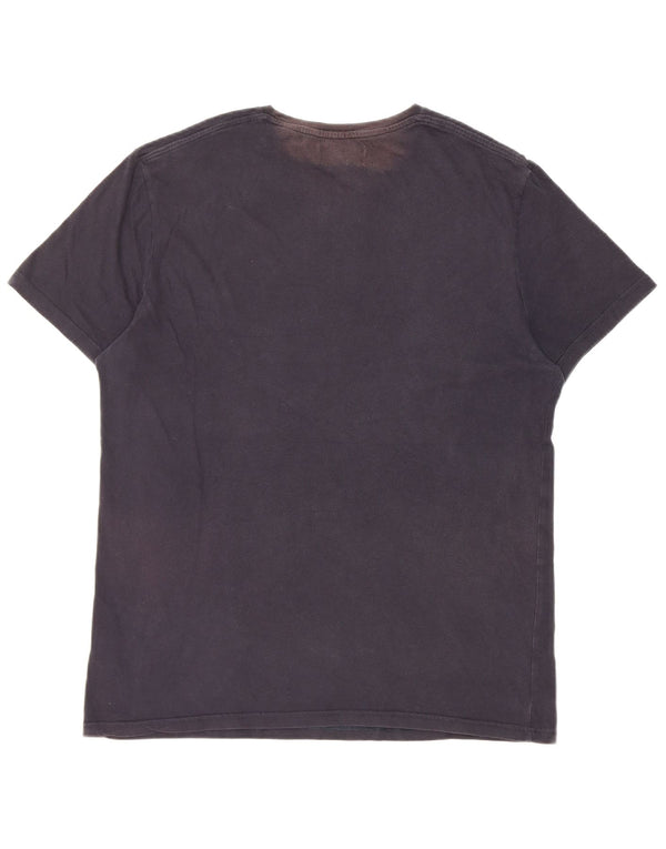 Tricou grafic Jack Wills pentru bărbați Top mediu din bumbac bleumarin