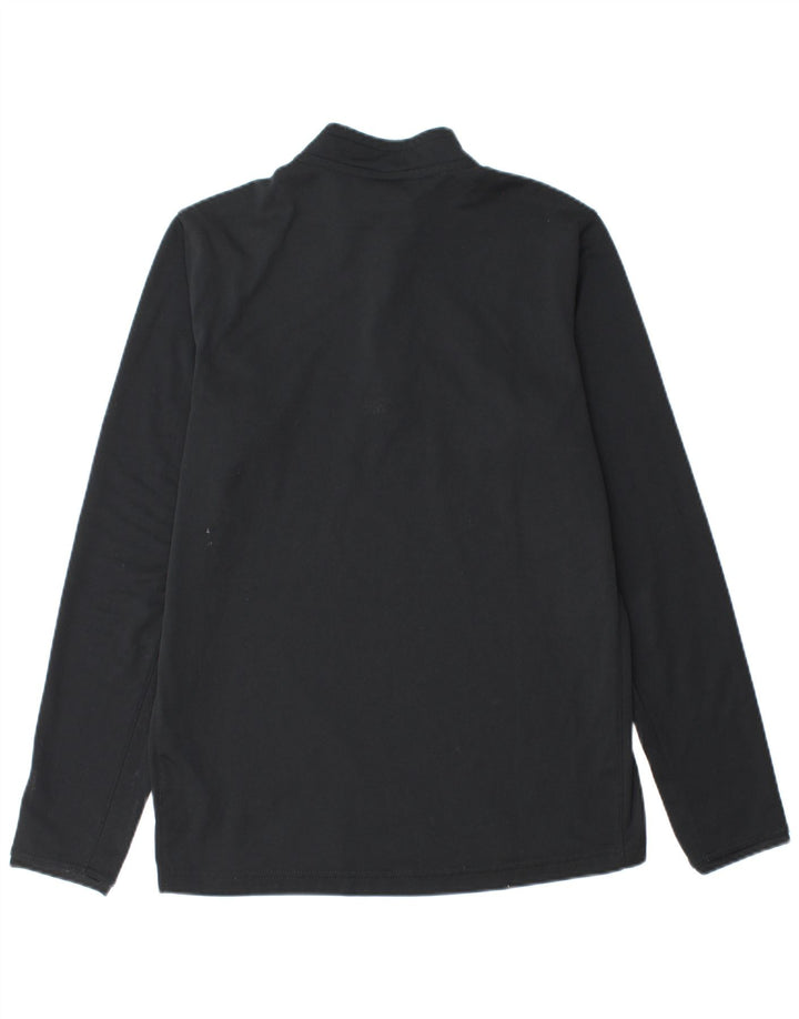 Top de trening pentru bărbați Dri Fit, cu fermoar și gât, din poliester negru mediu