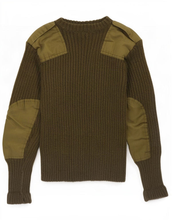 Pulover vintage pentru bărbați, militar cu gât crew, XS kaki