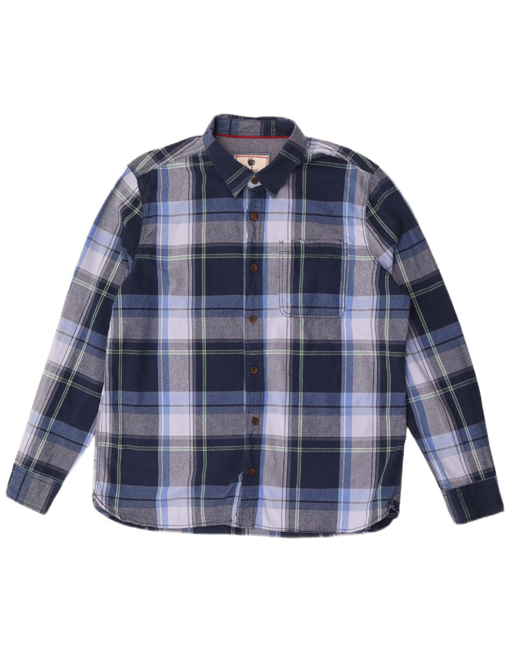 FAT FACE Cămașă de flanel pentru bărbați XL Blue Check Bumbac