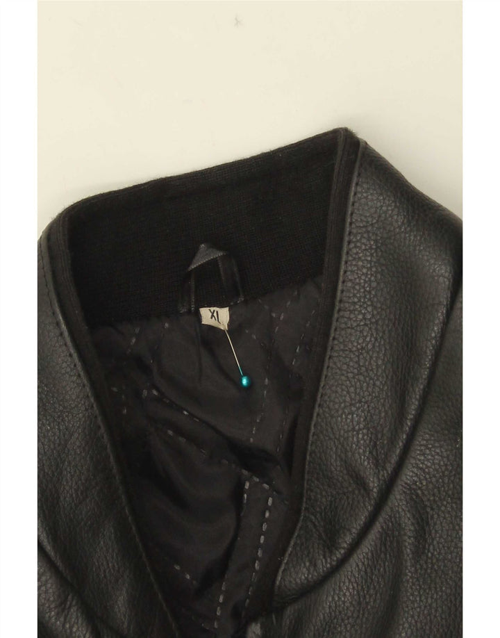 Jachetă de piele vintage pentru bărbați UK 42 XL neagră