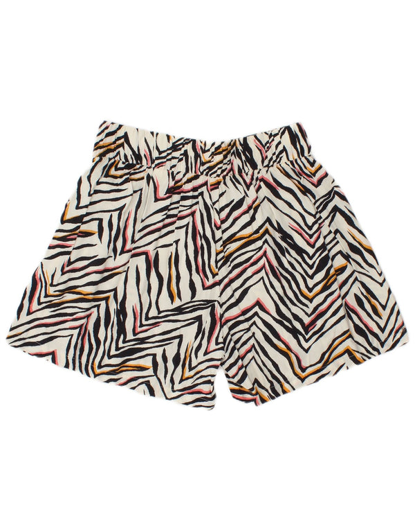 Marks & Spencer Pantaloni scurți casual pentru femei UK 8 Small W28 White Animal Print
