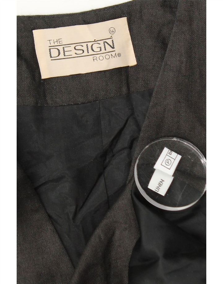 Jachetă vintage pentru femei cu paragate cu 1 nasture, UK 14, in negru mediu