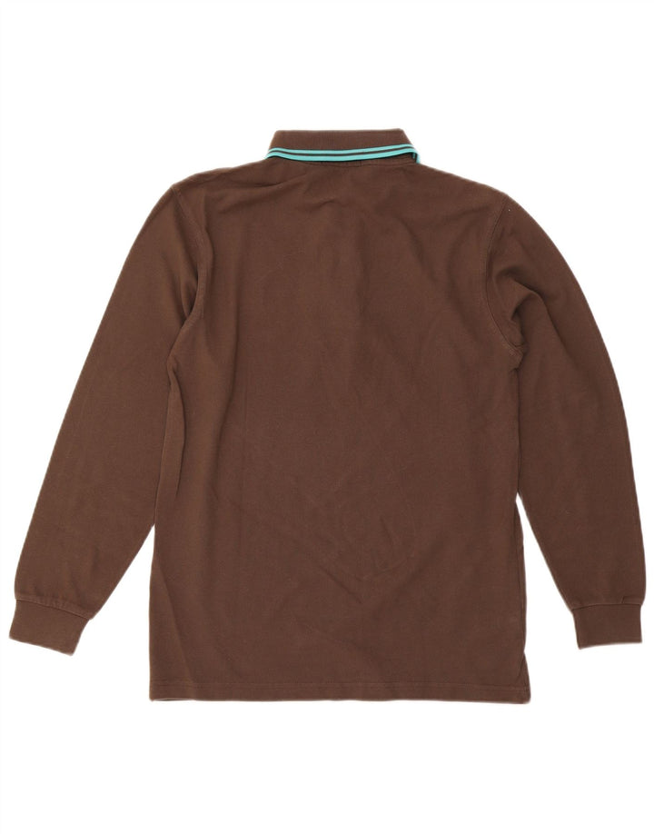 Cămașă polo cu mânecă lungă pentru bărbați Fred Perry, bumbac maro mic