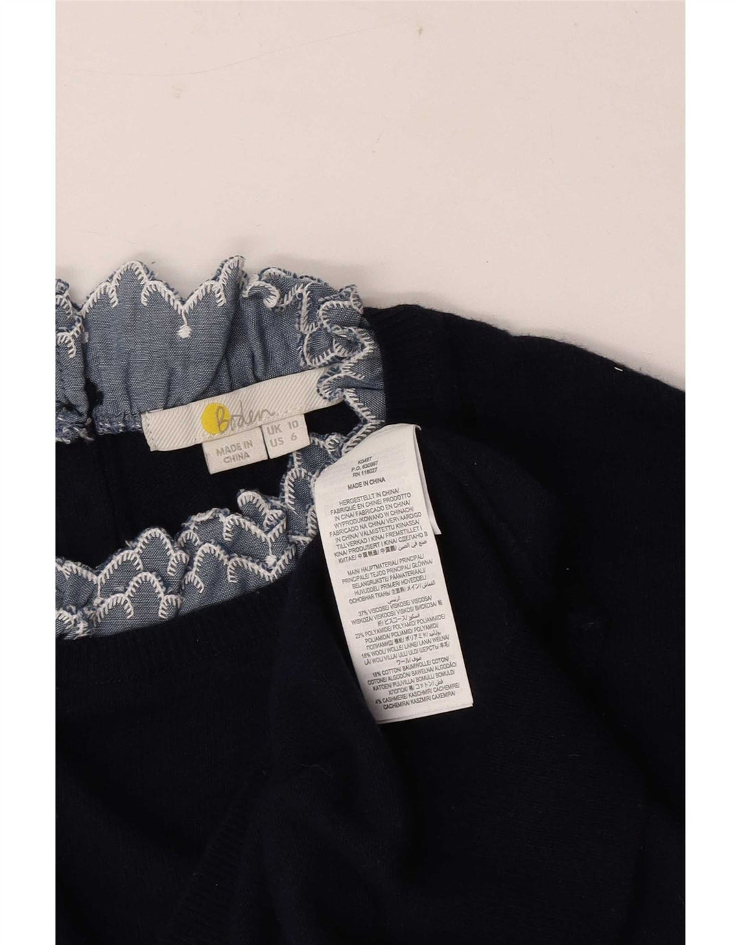 Pulover Boden pentru femei cu gât țestoasă supradimensionat, UK 10 Mic, bleumarin