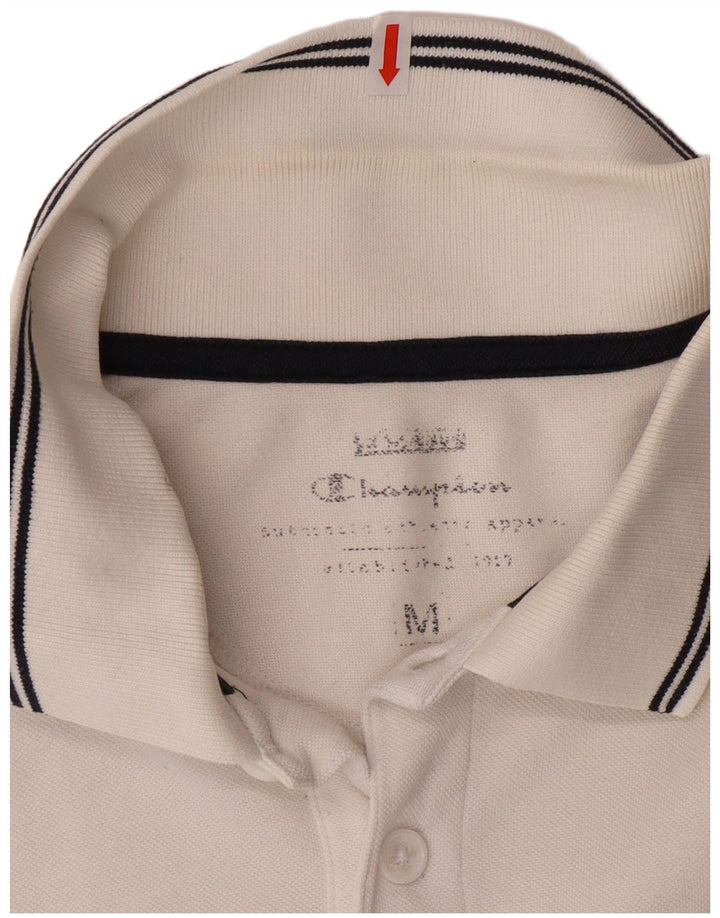 CHAMPION Mens Polo Shirt Medium White