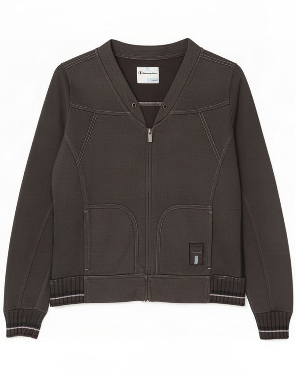 Champion Womens Easy Fit Trening Top Jacket UK 10 Small Grey Bumbac