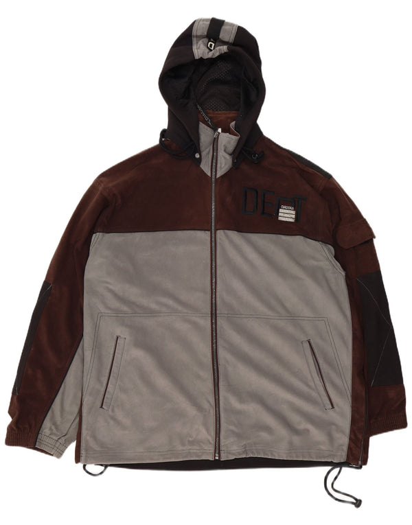 Jachetă de trening cu glugă grafică Diadora pentru bărbați UK 46 2XL Gri Colorblock