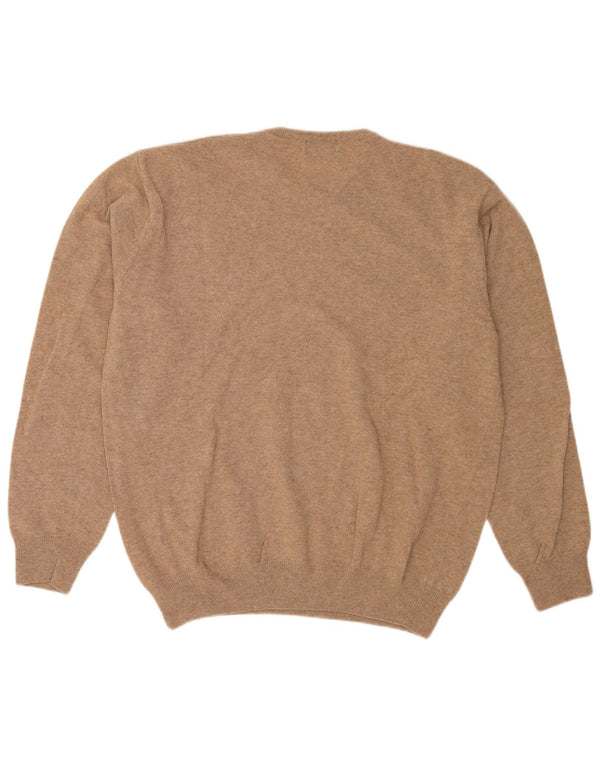 Pulover pentru bărbați Kappa cu decolteu triplu, 2XL, bej, lână de miel