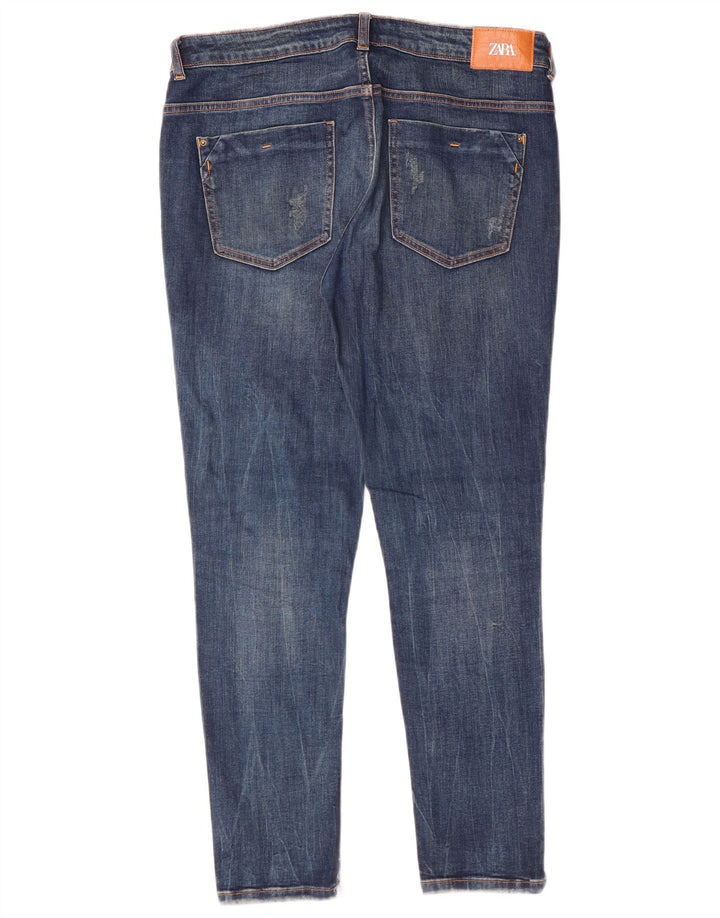 Blugi slim pentru femei Zara EU 42 Large W32 L28 Blue Cotton Classic