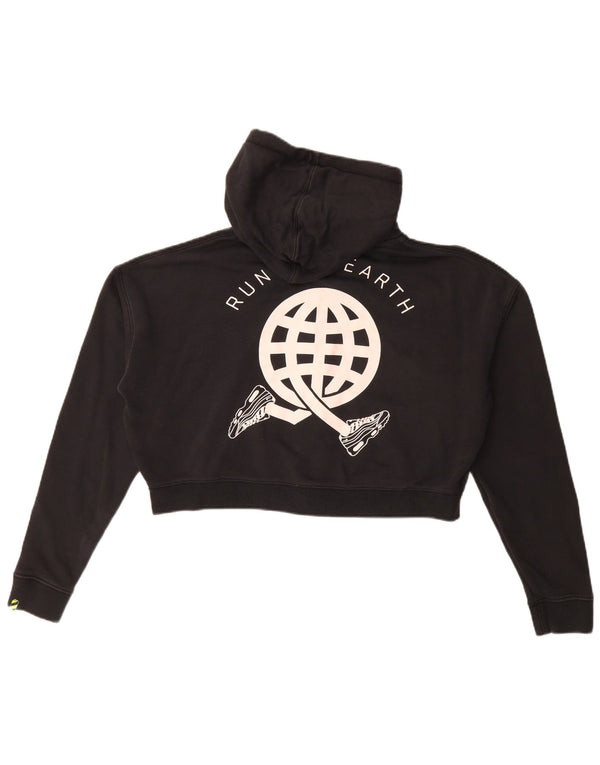Pulover Nike Crop Graphic Oversized, cu fermoar, pentru femei UK 14 Medium Black