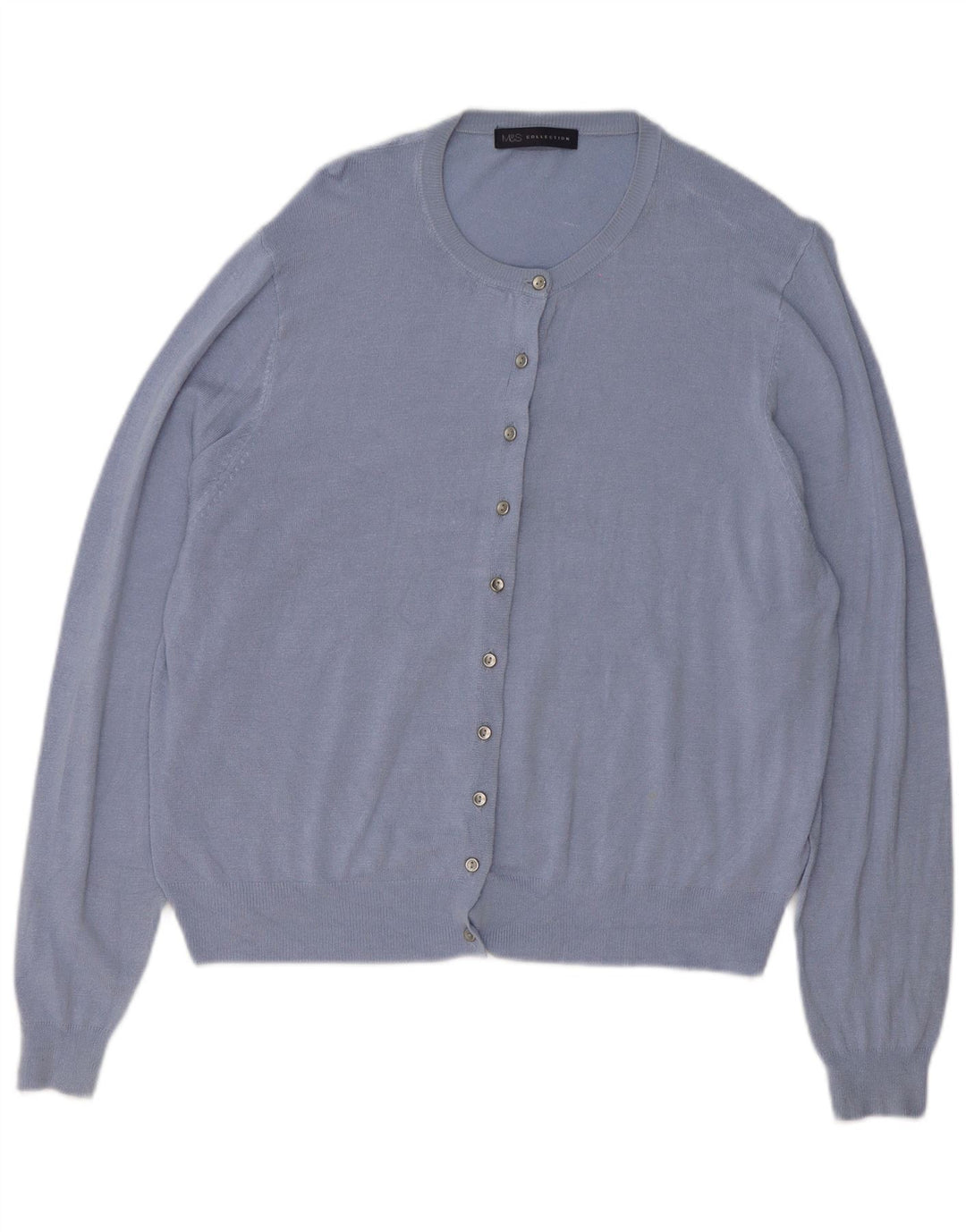 MARKS & SPENCER Pulover cardigan supradimensionat pentru femei UK 18 XL Blue Viscose