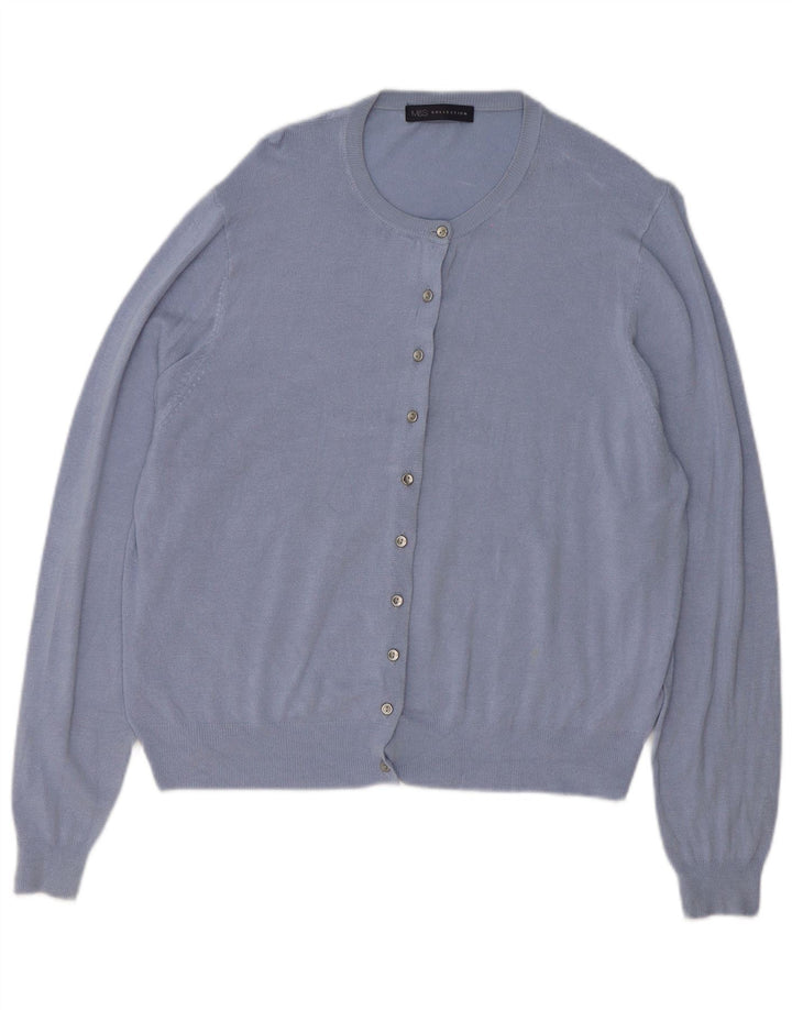 MARKS & SPENCER Pulover cardigan supradimensionat pentru femei UK 18 XL Blue Viscose