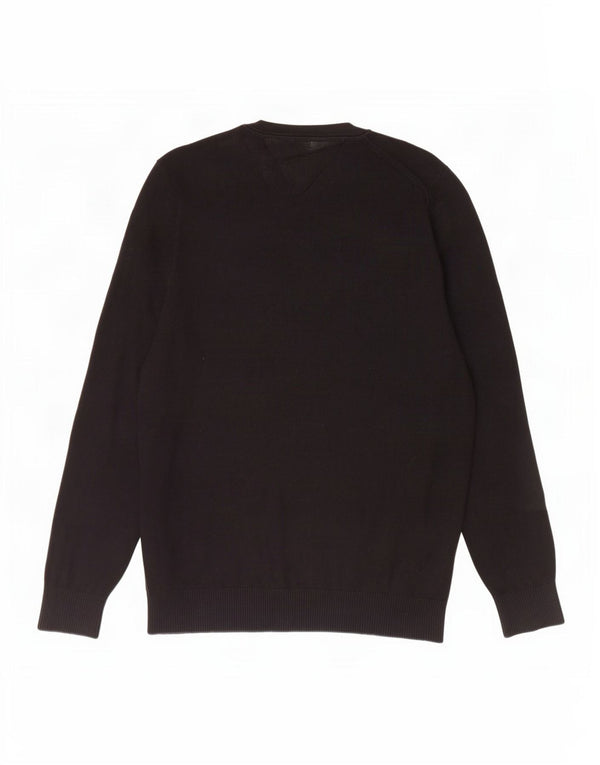Pulover Tommy Hilfiger pentru bărbați, cu gât crew, bumbac mare, negru