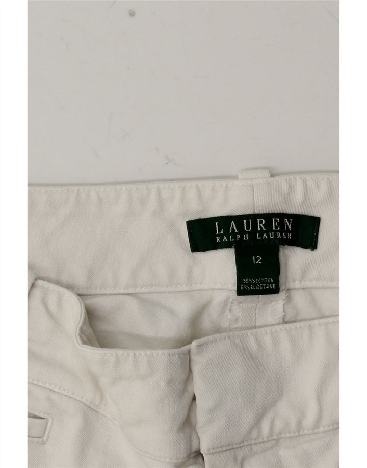 Pantaloni casual drepti pentru femei RALPH LAUREN US 12 Large W32 L27 Alb