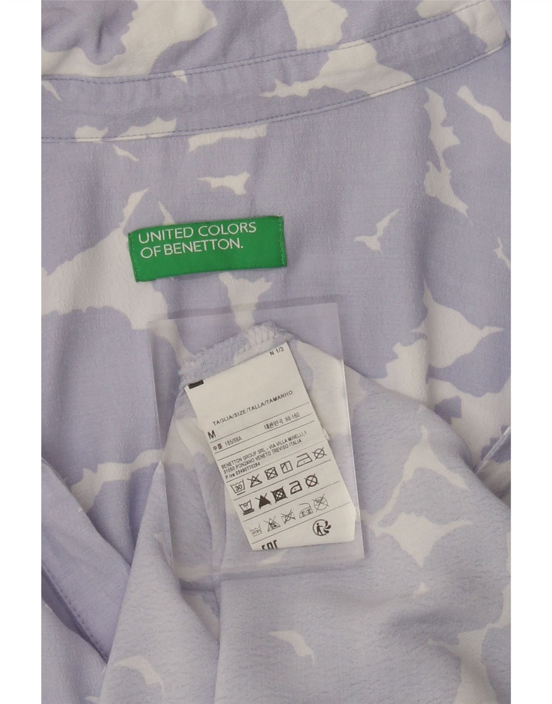 Cămașă BENETTON pentru femei UK 14 Medium Purple Floral Viscose