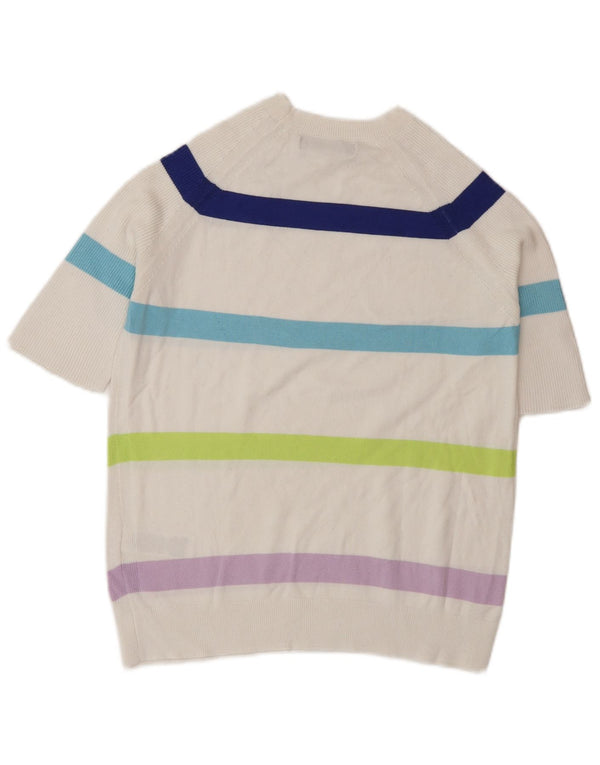 Pulover pentru femei Marks & Spencer cu decolteu rotund, cu dungi albe mici, UK 10