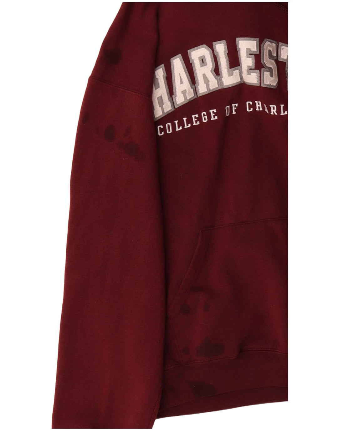 Pulover pentru bărbați CHAMPION Charleston cu glugă cu grafică, bumbac mic de culoare burgundă