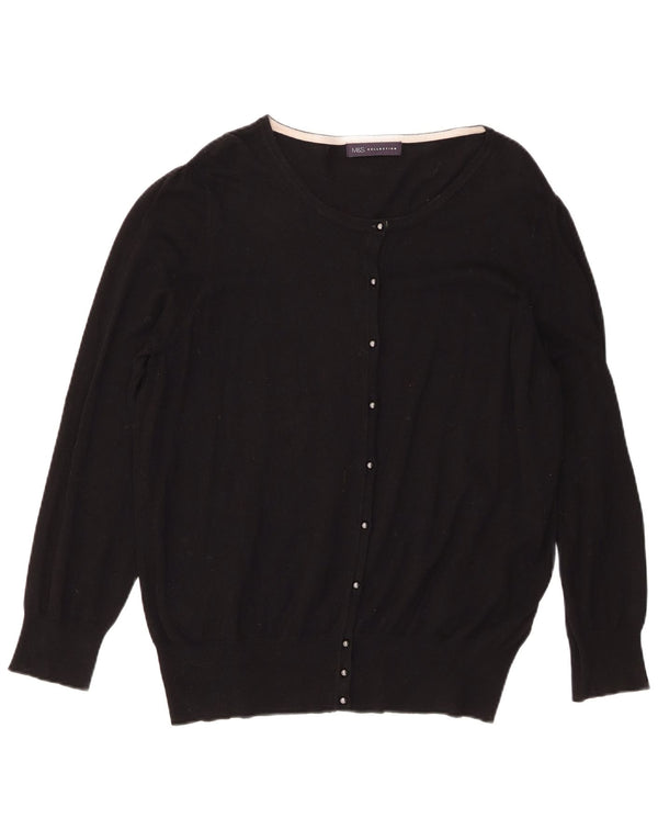 Pulover cardigan pentru femei Marks & Spencer, cu ajustare normală, UK 20 2XL, viscoză neagră