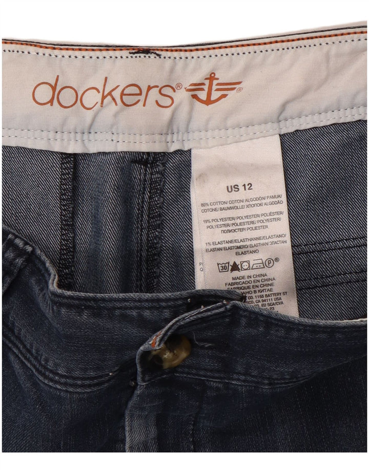 Pantaloni scurți de blugi Dockers pentru femei US 12 Large W34 Bumbac bleumarin