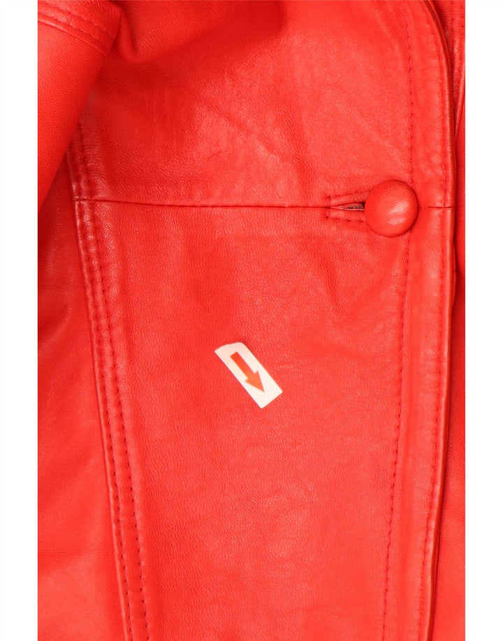 Palton supradimensionat din piele vintage pentru femei UK 18 XL roșu