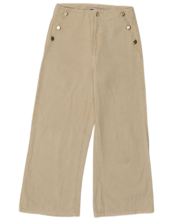 Pantaloni chino pentru femei cu picioare largi Zara EU 36 XS W26 L26 bumbac bej