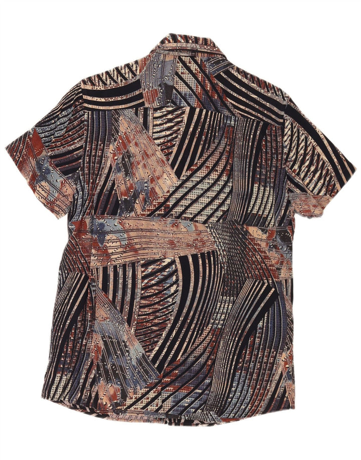 Cămașă cu mânecă scurtă pentru bărbați VINTAGE, cu dungi mici, multicolore