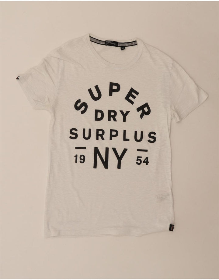 SUPERDRY tricou grafic pentru bărbați Top mediu alb bumbac