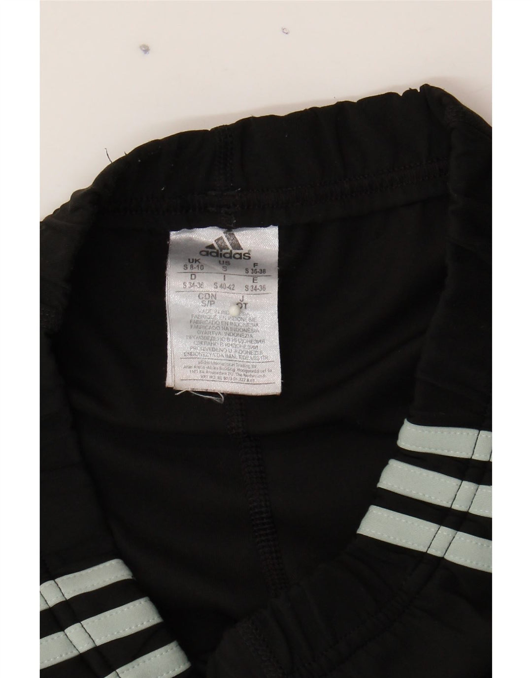 ADIDAS Womens Leggings UK 8/10 Small Black Polyester Vintage Adidas and Second-Hand Adidas from Messina Hembry 