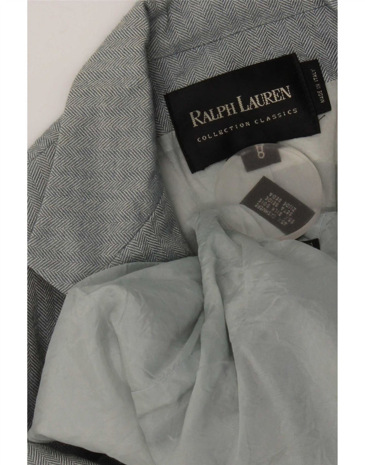Jachetă pentru femei Ralph Lauren, cu 3 nasturi, US 8 Medium Blue Herringbone