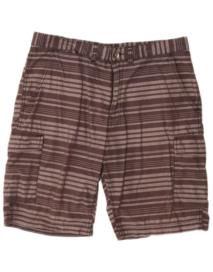 Pantaloni scurți cargo Dkny pentru bărbați W33, bumbac cu dungi gri medii