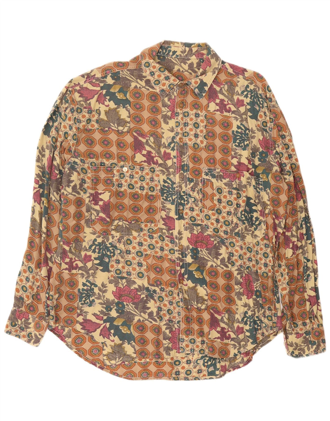 Cămașă Bărbați VINTAGE XL Bej Floral