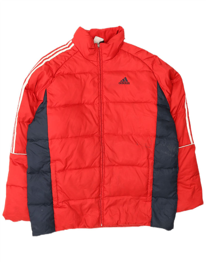 Jachetă căptușită pentru bărbați Adidas UK 38 Medium Red Colorblock Poliester