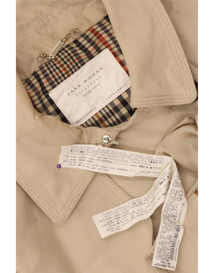 Trenci pentru femei Zara UK 18 XL Bej Poliester