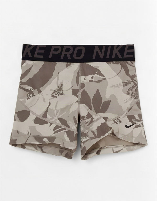 Pantaloni scurți sport Nike Dri Fit Graphic pentru femei UK 14, mari, gri, florale