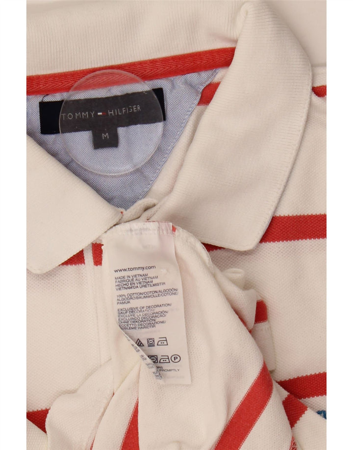 Tricou polo Tommy Hilfiger pentru bărbați, bumbac cu dungi albe medii