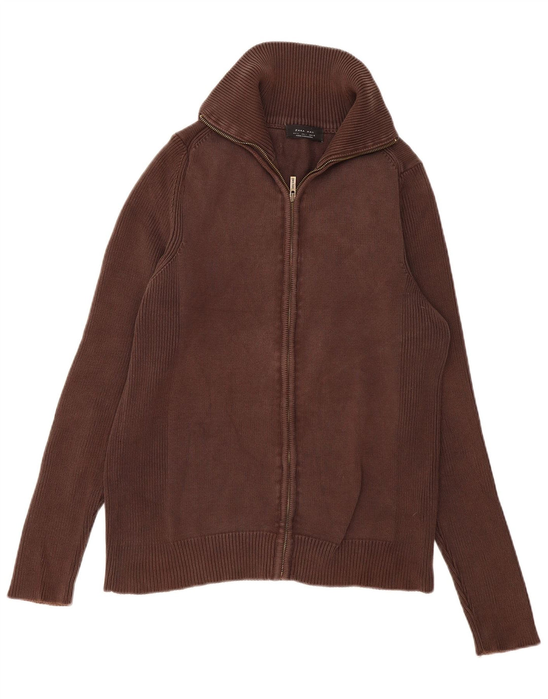 Pulover cardigan pentru bărbați Zara, mare, maro, bumbac