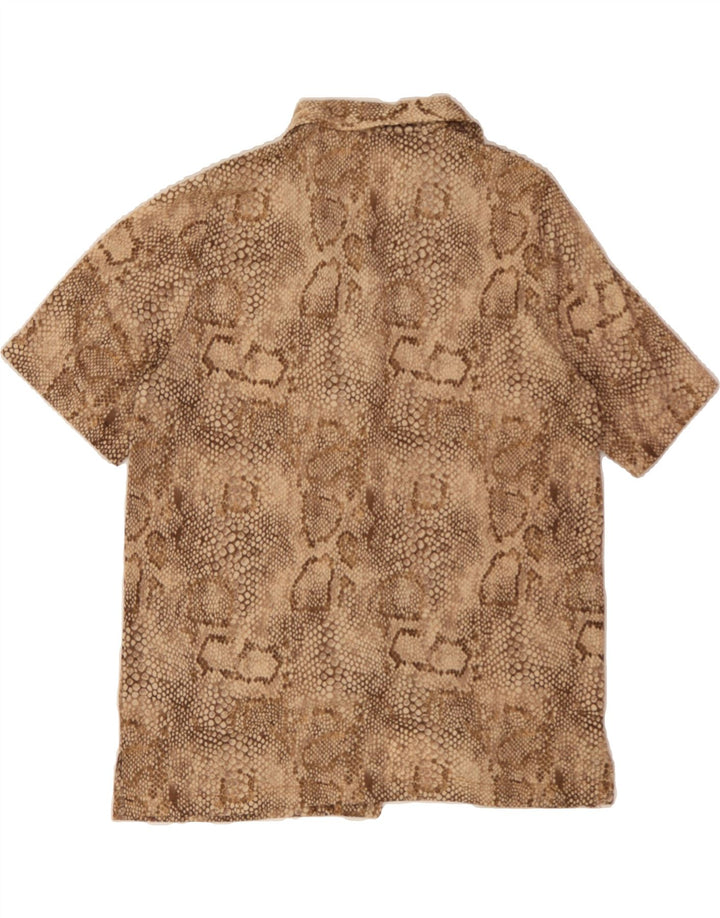 VINTAGE Womens Abstract Pattern Shirt UK 14 Medium Brown Animal Print Vintage Vintage and Second-Hand Vintage from Messina Hembry 