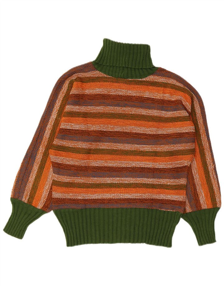 Pulover vintage pentru femei cu gât rulat IT 44 Medium, multicolor, cu dungi