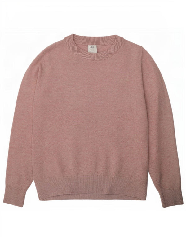 Pulover pentru femei Marks & Spencer cu decolteu rotund din poliester roz mic UK 10