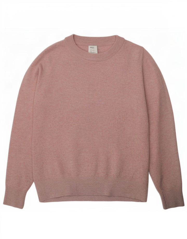Pulover pentru femei Marks & Spencer cu decolteu rotund din poliester roz mic UK 10
