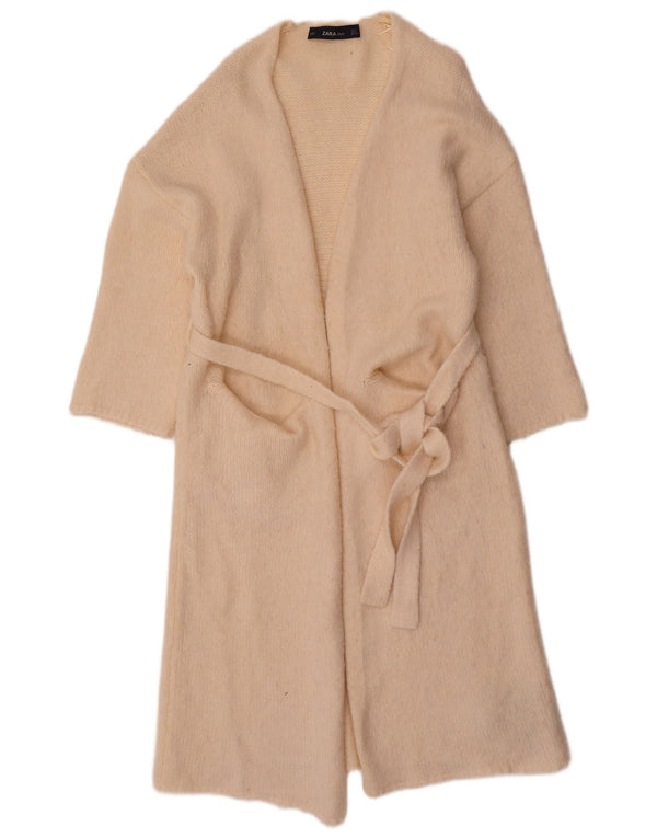 Pulover cardigan cu mânecă 3/4 pentru femei Zara UK 10 Mic Bej