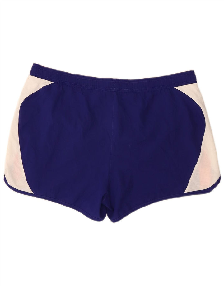 Pantaloni scurți sport Adidas pentru femei UK 14 Medium Blue Colorblock Poliester