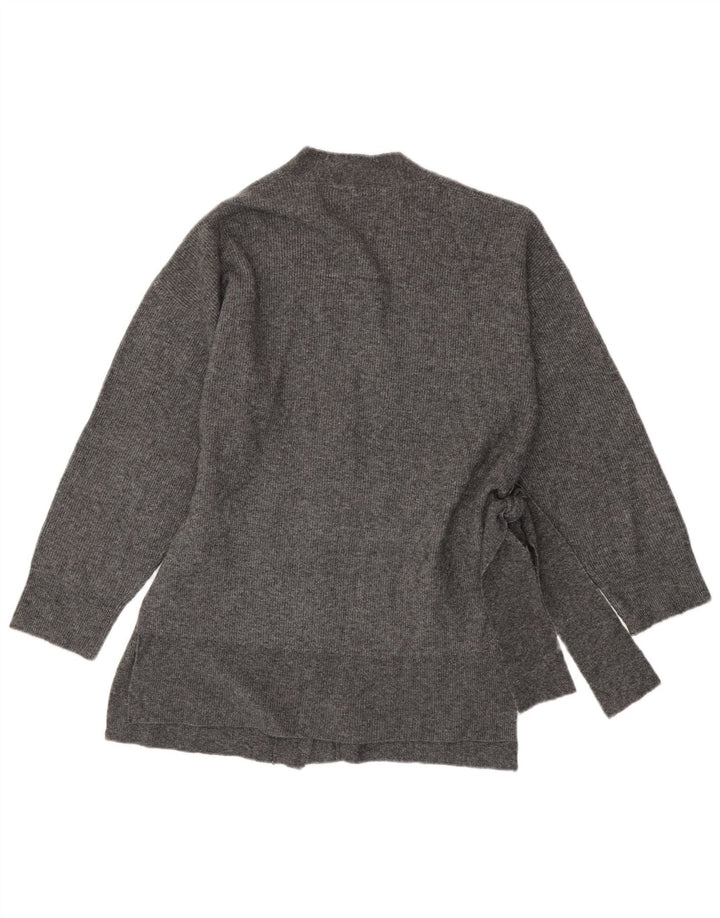 Pulover cardigan cu paragate ZARA pentru femei UK 10, mic, gri acrilic